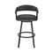 Armen Living Chelsea 29" Swivel Bar Stool with Matte Black Finish and Black Faux Leather LCCSBABLBL30 - alternate 6